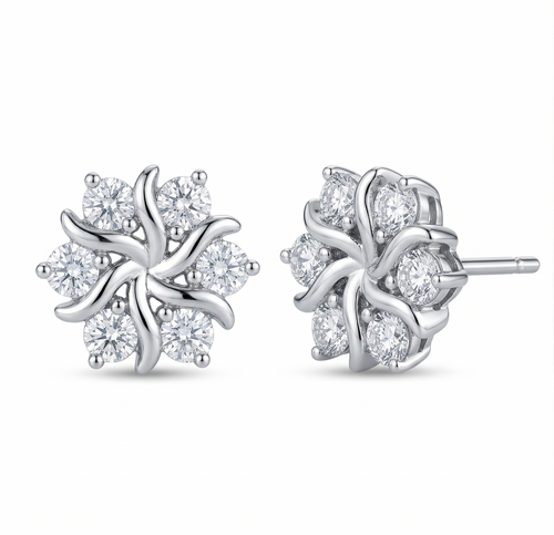 Boucles d'Oreilles Camille | Or Blanc