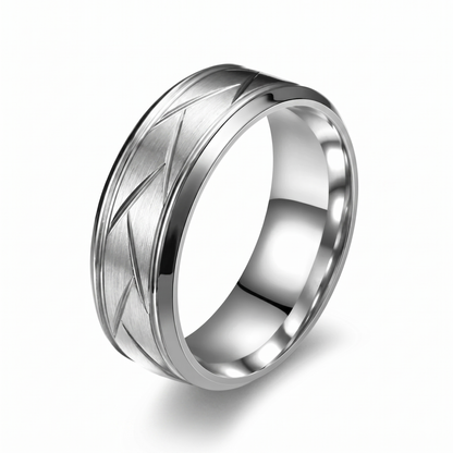 Bague Ligne Découpée Heston | Or Blanc