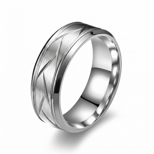 Bague Ligne Découpée Heston | Or Blanc