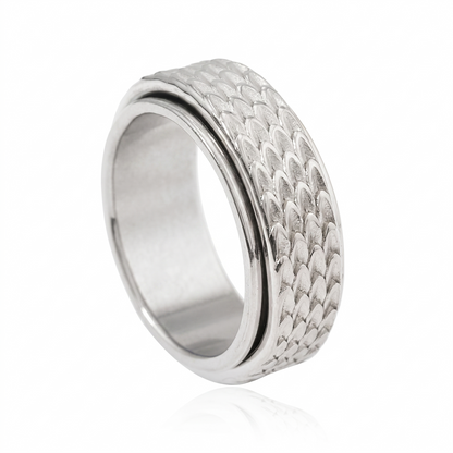 Bague Tournante Écaille Toren | Or Blanc