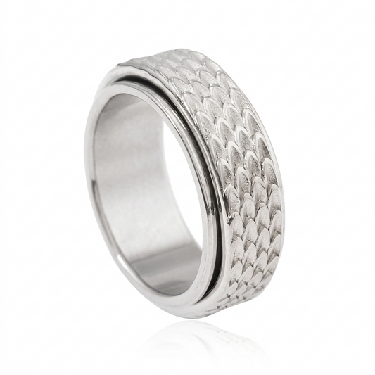 Bague Tournante Écaille Toren | Or Blanc