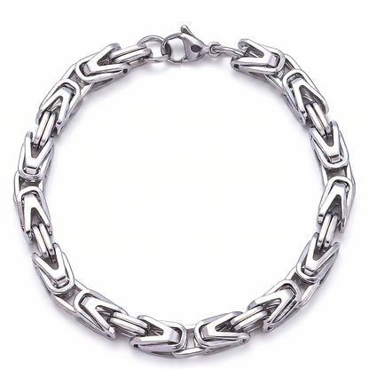 Bracelet Maille Couronne Lucian | Or Blanc
