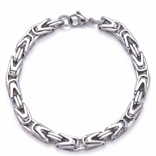 Bracelet Maille Couronne Lucian | Or Blanc