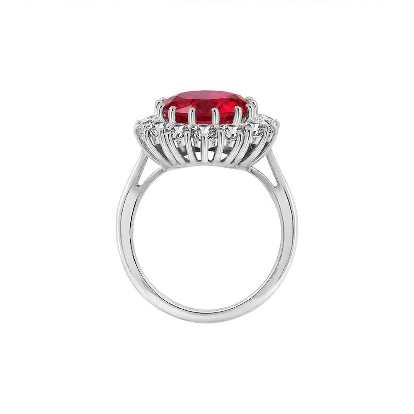Bague Couronne Rubis Écarlate | Or Blanc