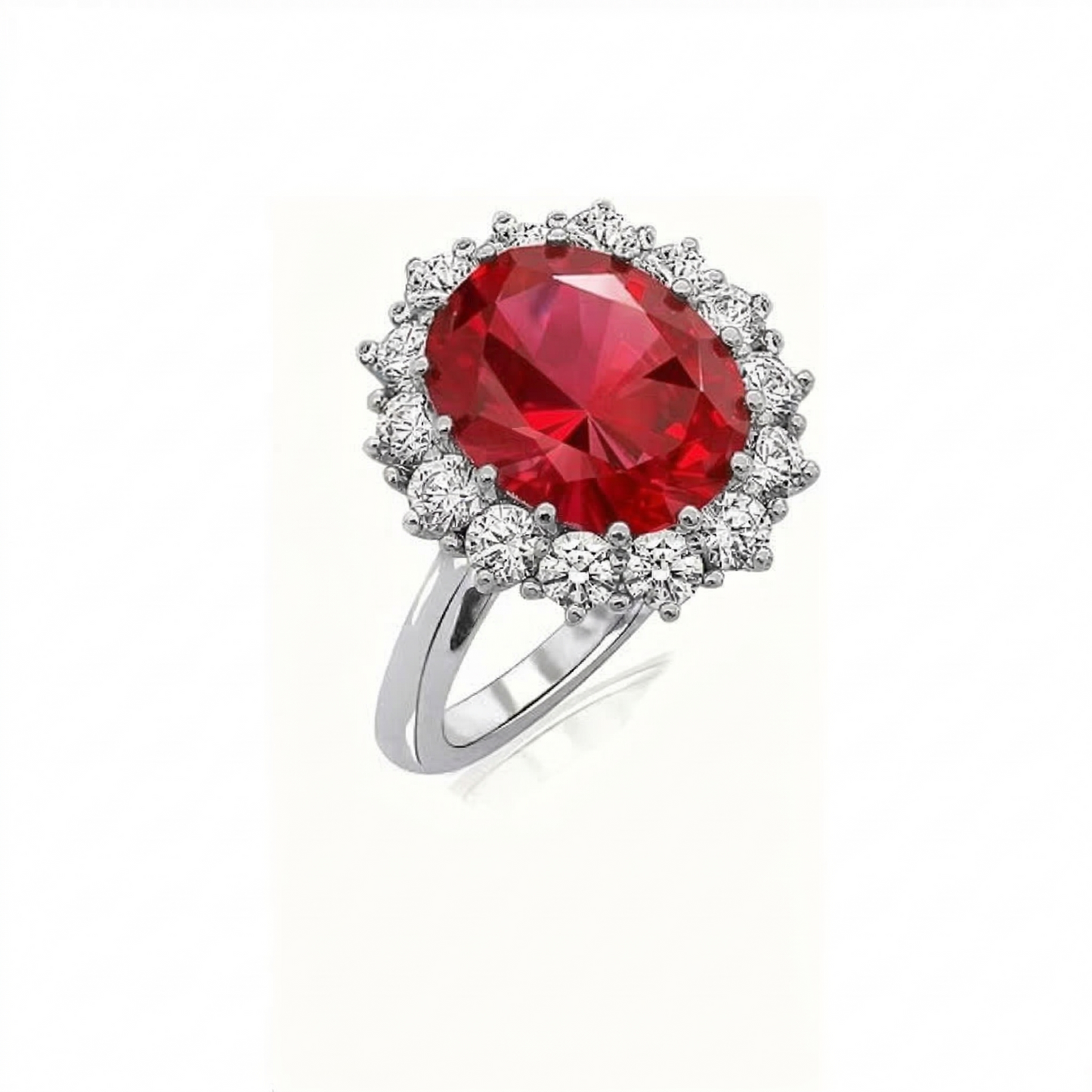 Bague Couronne Rubis Écarlate | Or Blanc