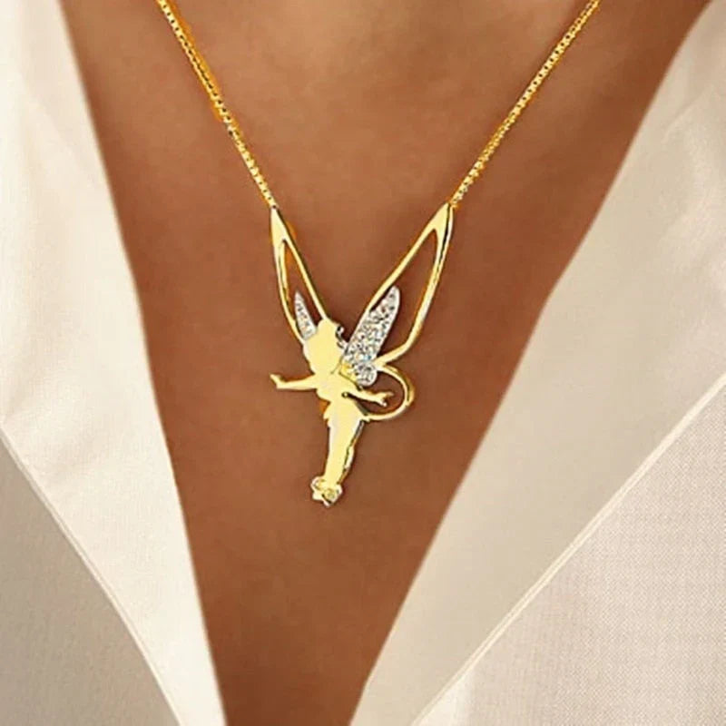 Collier Fée Porte-Bonheur | Or Blanc