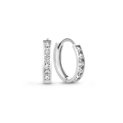 Parure Boucles d'Oreilles Pierre Dara Brillane | Or Blanc