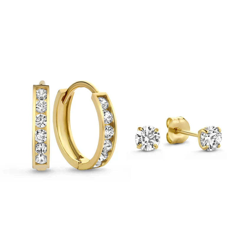 Parure Boucles d'Oreilles Pierre Dara Brillane | Or