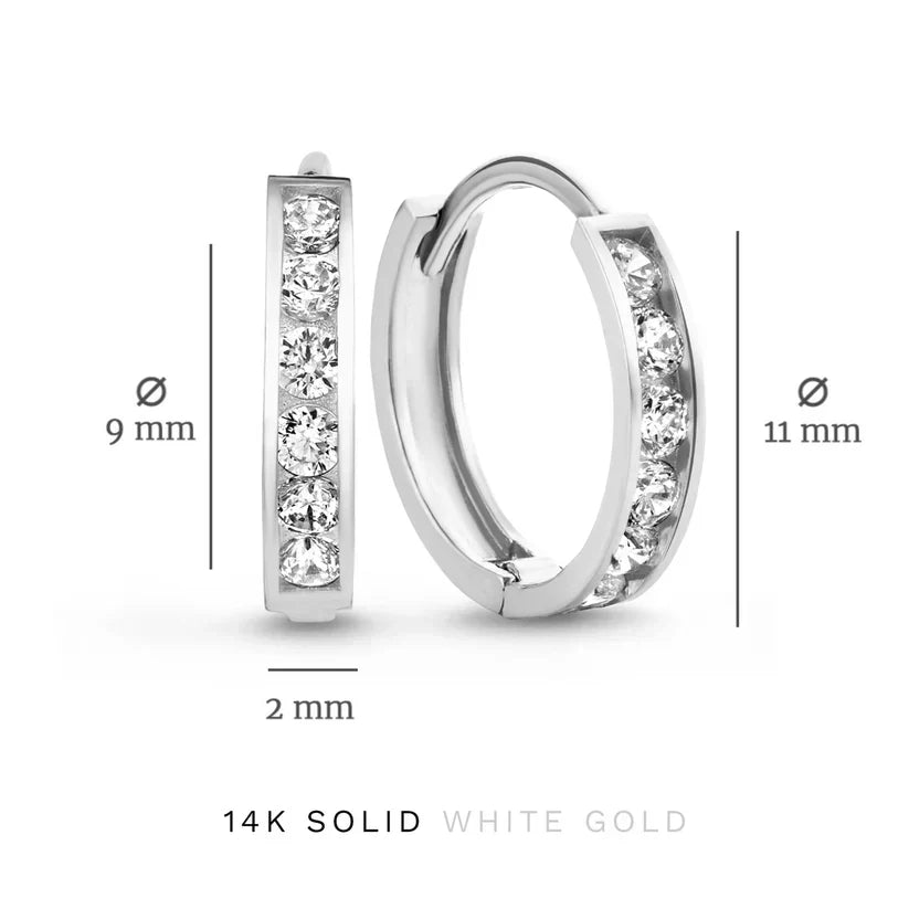 Parure Boucles d'Oreilles Pierre Dara Brillane | Or Blanc