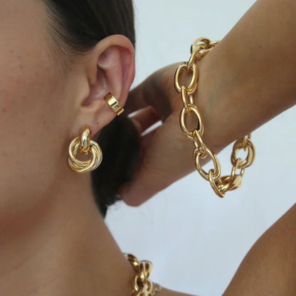 Boucles d'Oreilles Entrelacées Audacieuses | Or