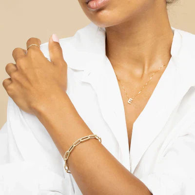Collier Initiales Lettre d'Amour | Or Blanc