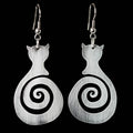 Boucles d'Oreilles Spirale Chat Vintage