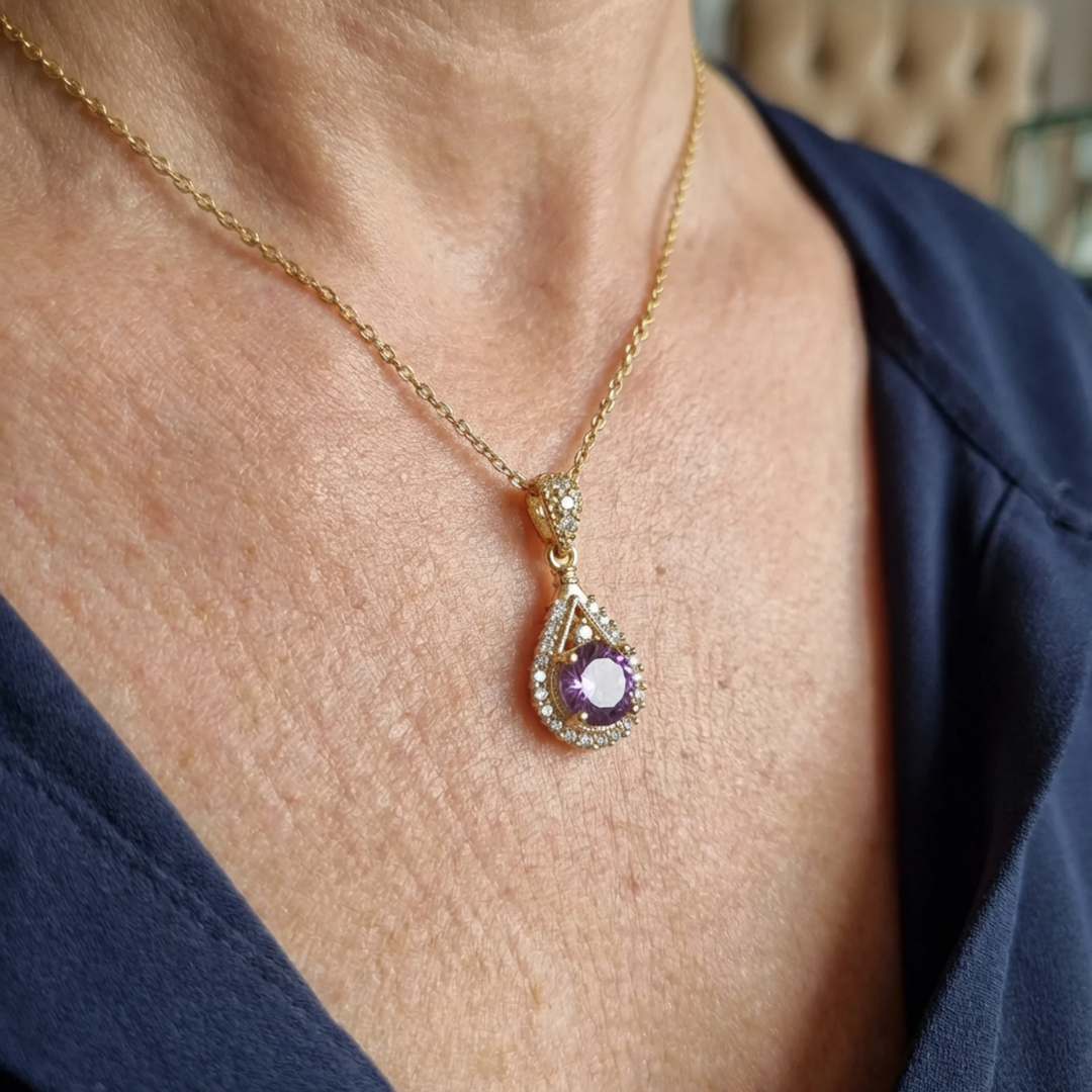 Collier Pendentif Halo Lavena | Or