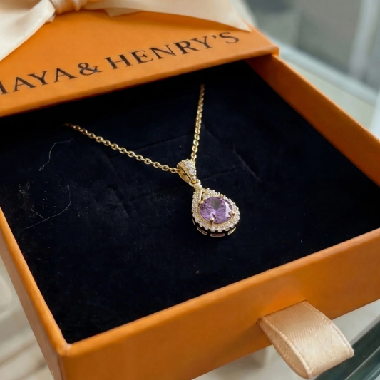 Collier Pendentif Halo Lavena | Or