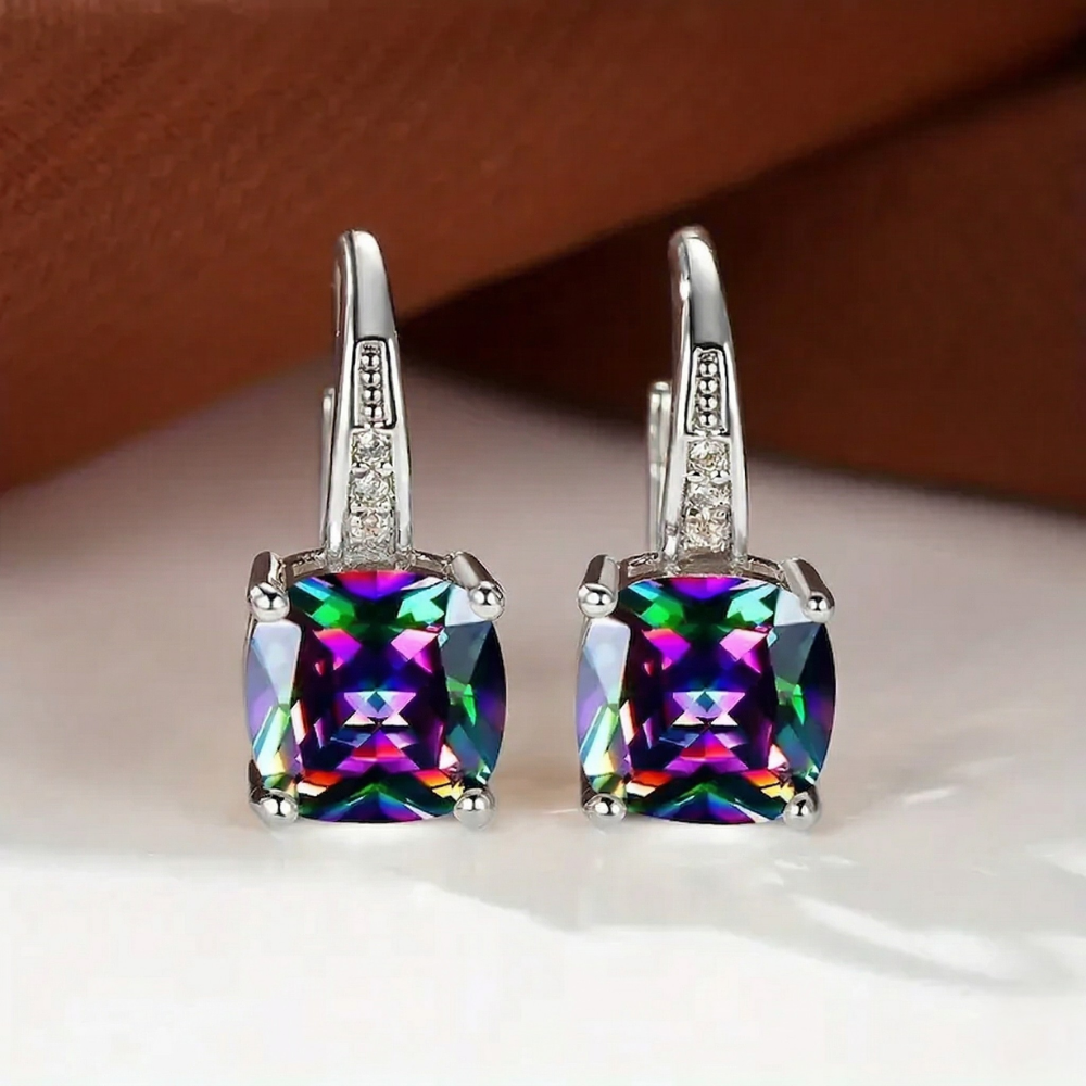 Boucles d'Oreilles Créoles Pierre Mystique | Or