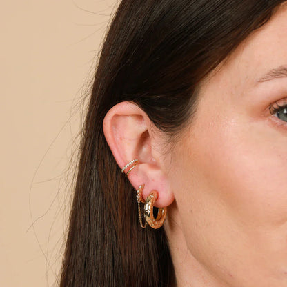 Boucles d'Oreilles Créoles Cosmiques | Or