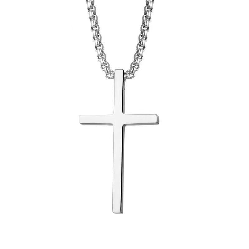 Collier Croix Serti Clos | Or Blanc