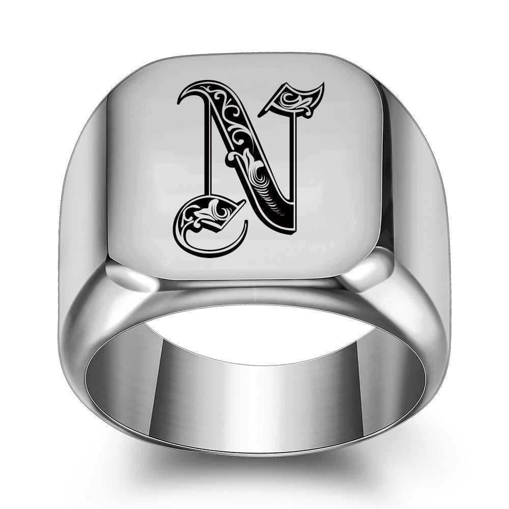 Bague Initiale Noble Classique | Or Blanc