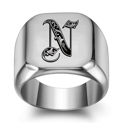 Bague Initiale Noble Classique | Or Blanc