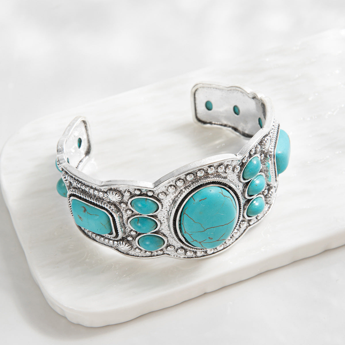 Bracelet Manchette Valencrest Ciel | Or Blanc