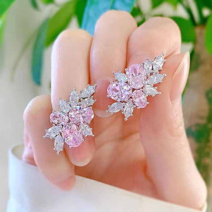 Boucles d'Oreilles Lyra Blushbloom | Or Blanc