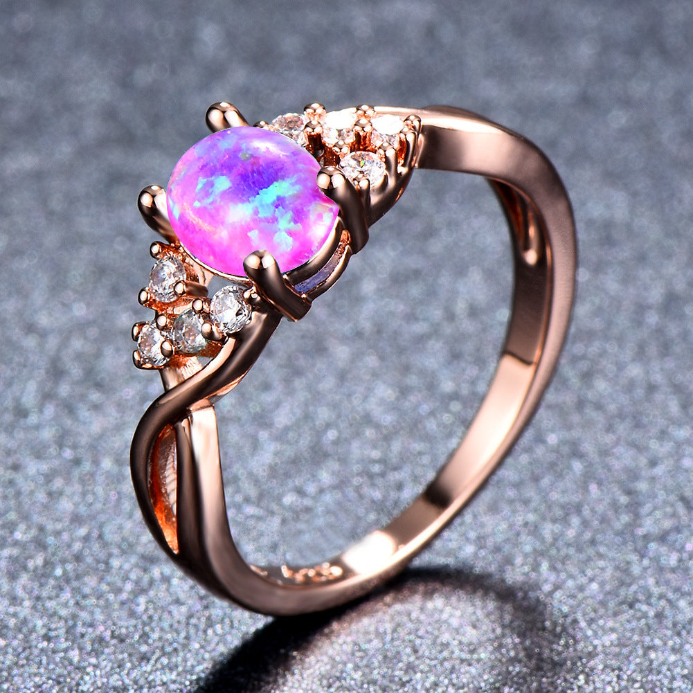 Bague Bleue Sylva Moonhart | Or Rose