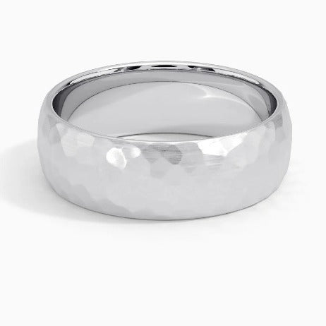Bague Cœur Texturé Elric | Or Blanc