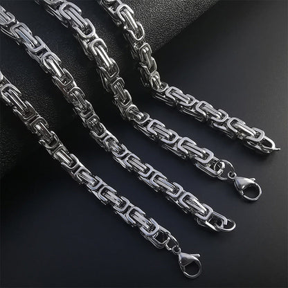 Collier Chaîne Byzantin Korvin | Or Blanc