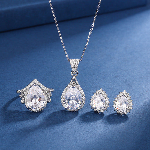 Parure Aria Larme Blanche | Or Blanc