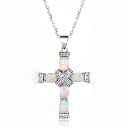 Collier Croix Opale Lumen | Or