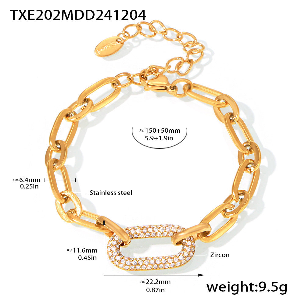 Parure Bijoux Maille Épaisse Pavée | Or
