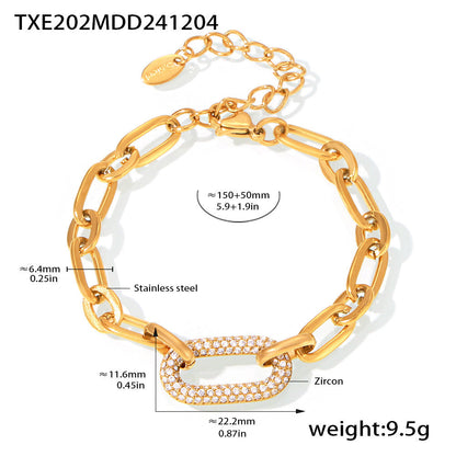 Parure Bijoux Maille Épaisse Pavée | Or