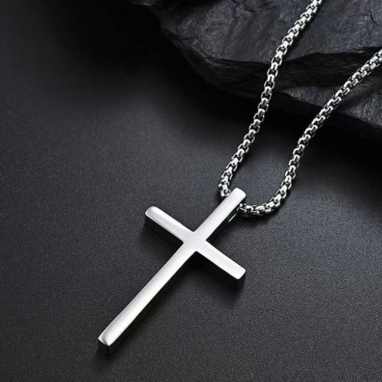 Collier Croix Serti Clos | Or Blanc