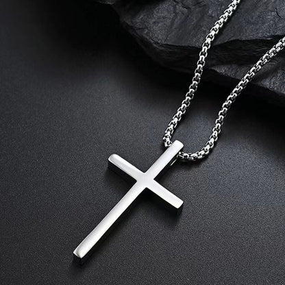 Collier Croix Serti Clos | Or Blanc