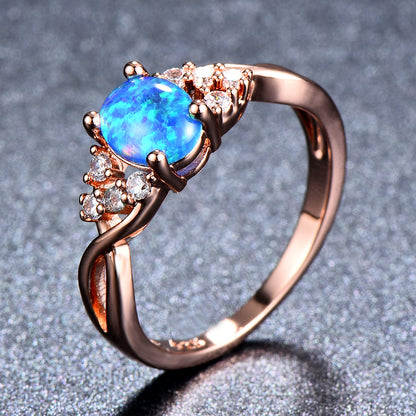 Bague Bleue Sylva Moonhart | Or Rose