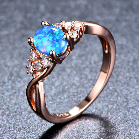 Bague Bleue Sylva Moonhart | Or Rose