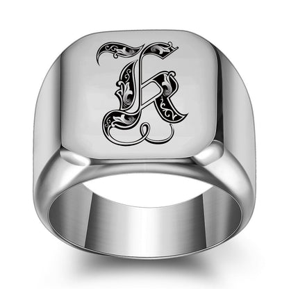 Bague Initiale Noble Classique | Or Blanc
