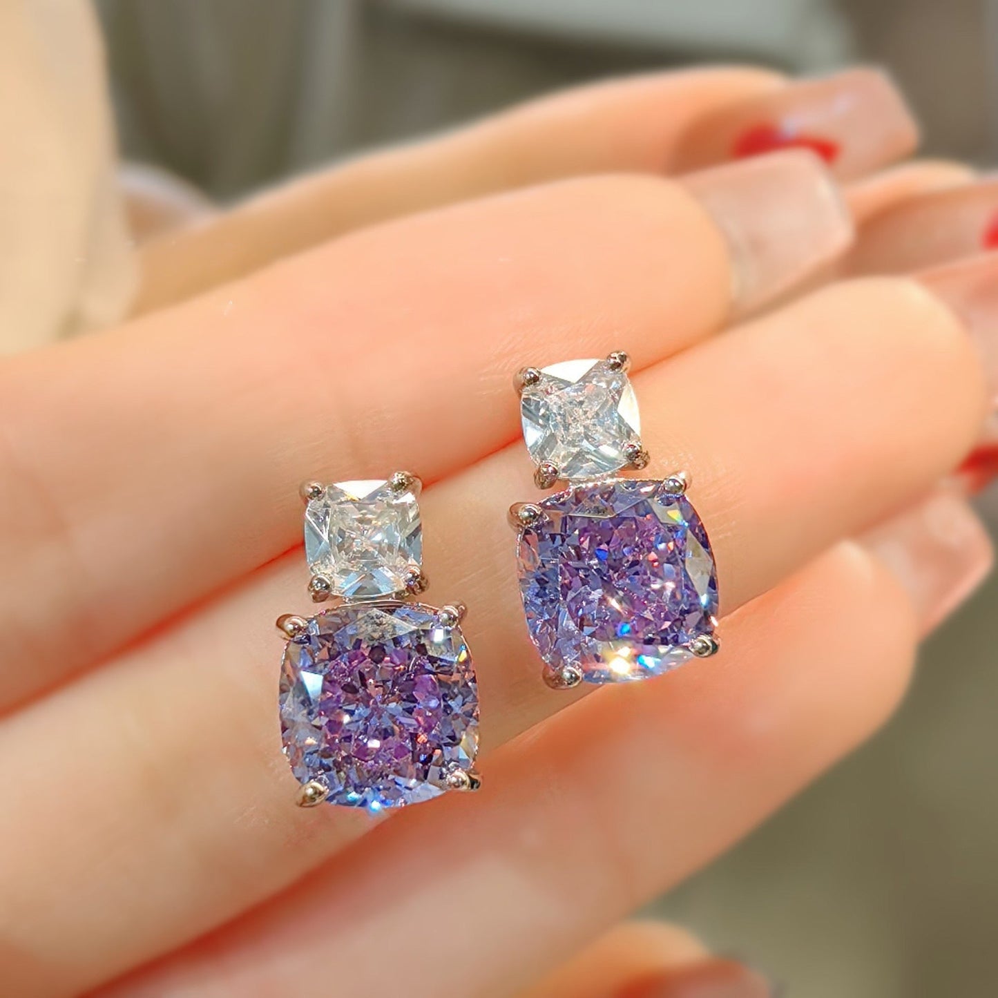 Parure Adeline Violetta | Or Blanc