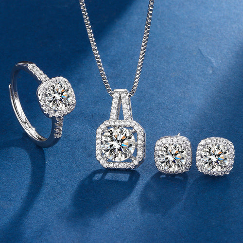 Parure Carré Radiant Aria | Or Blanc