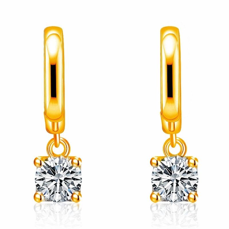 Boucles d'Oreilles Pendantes Carrées Aurora | Or