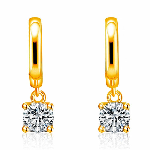 Boucles d'Oreilles Pendantes Carrées Aurora | Or