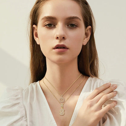 Parure Collier Initiales Pavé | Or