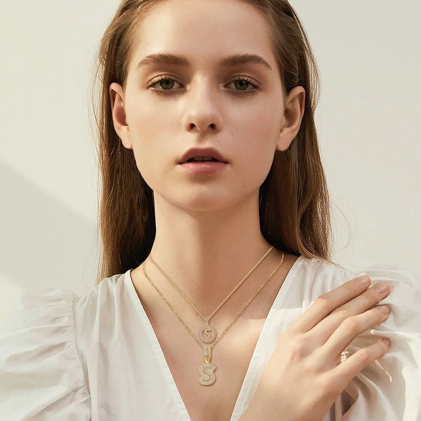 Parure Collier Initiales Pavé | Or