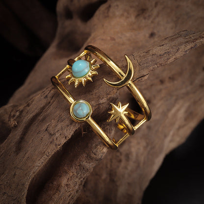 Bague Orbite Turquoise Soluna | Or