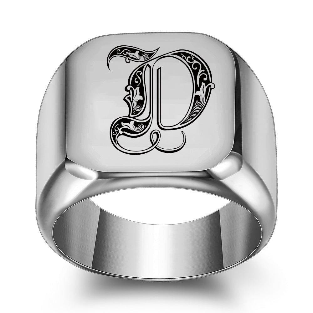 Bague Initiale Noble Classique | Or Blanc