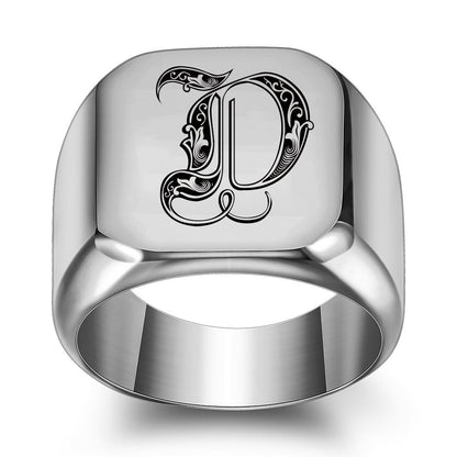 Bague Initiale Noble Classique | Or Blanc