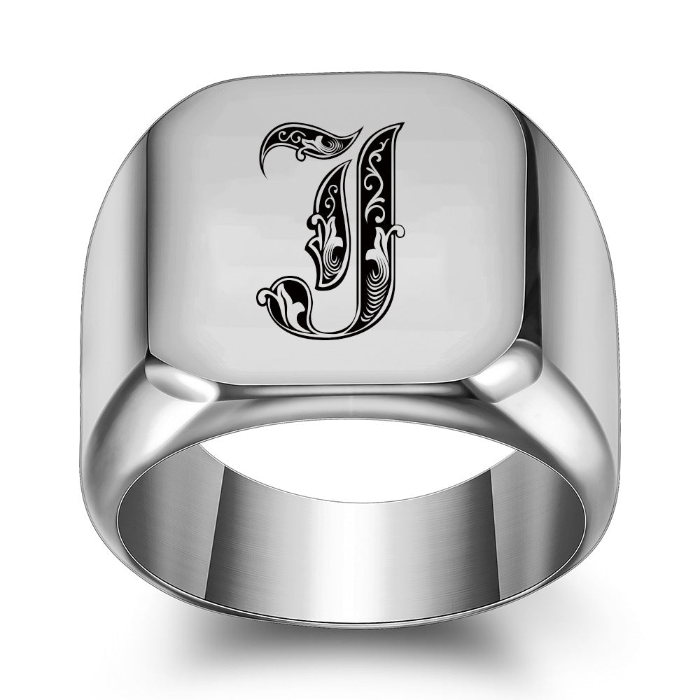 Bague Initiale Noble Classique | Or Blanc