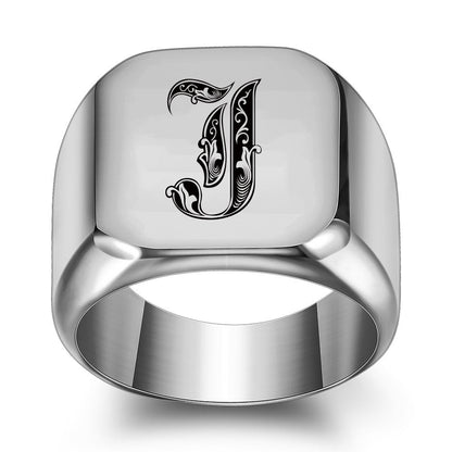 Bague Initiale Noble Classique | Or Blanc