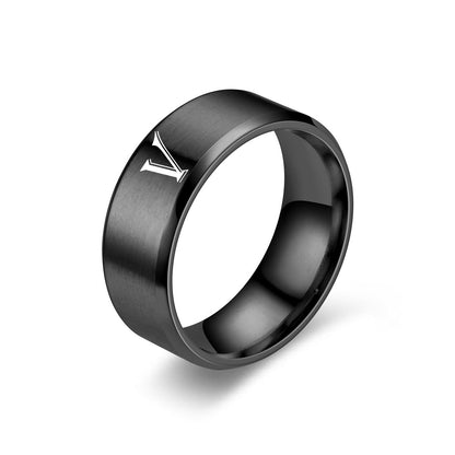 Bague Initiale Obsidienne | Finition Noire