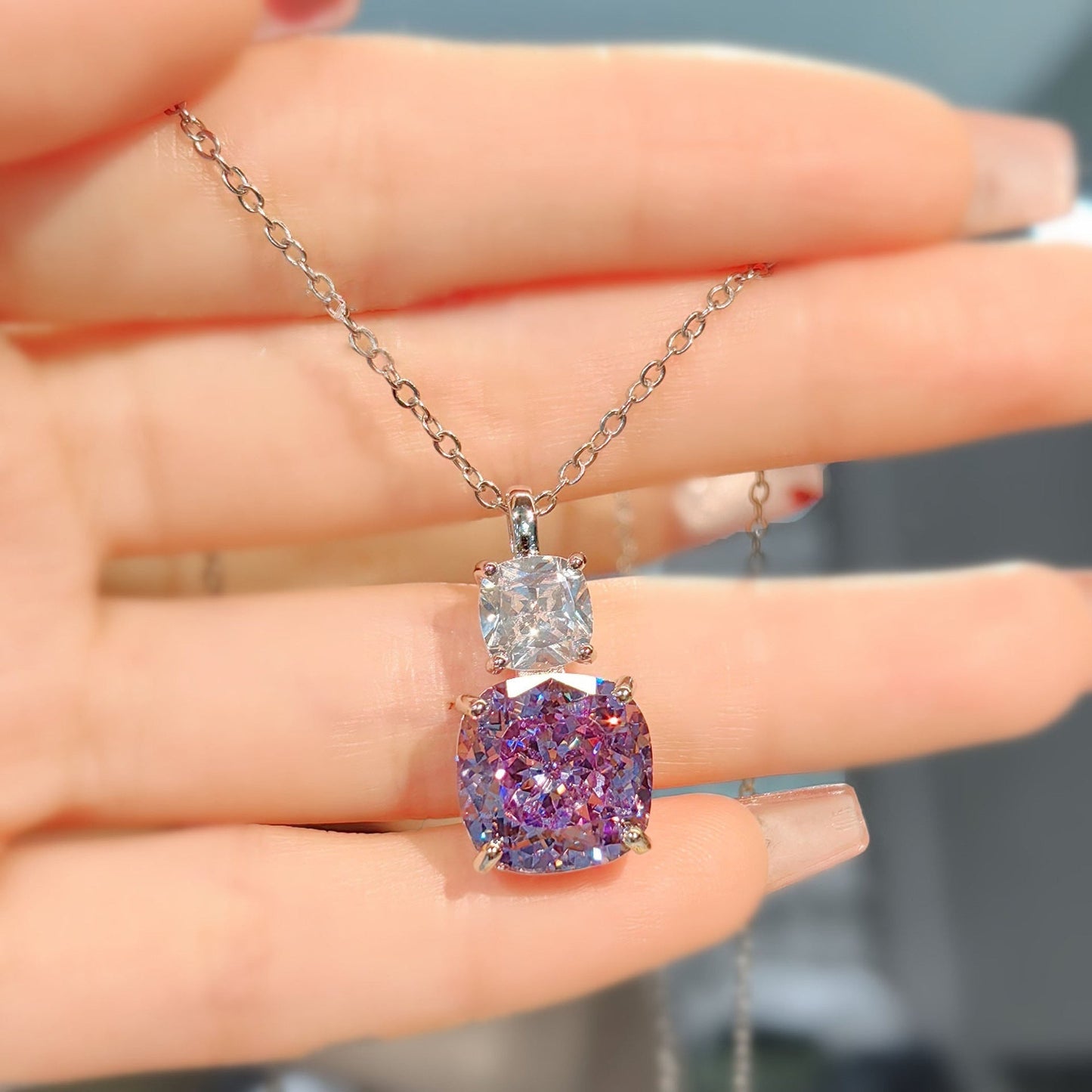 Parure Adeline Violetta | Or Blanc